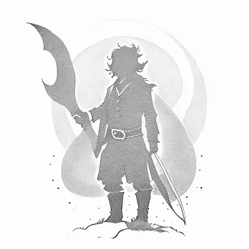 A Silhouette Of A Hobbit Standing Tall With The Quote 'Be True To Yourself'