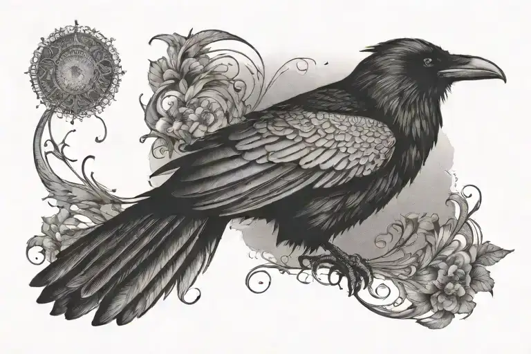 Raven Over Back And Arm