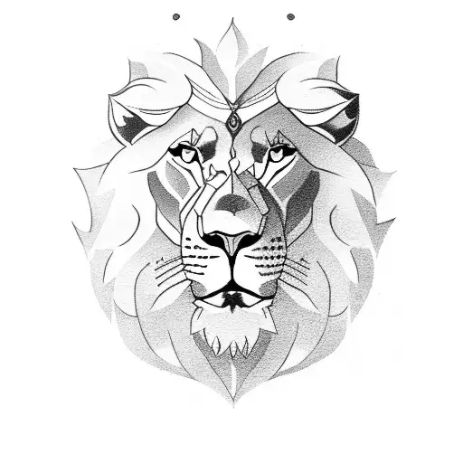 Lion With A Compas And Rose