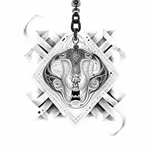 Black Donut And Silver Chain