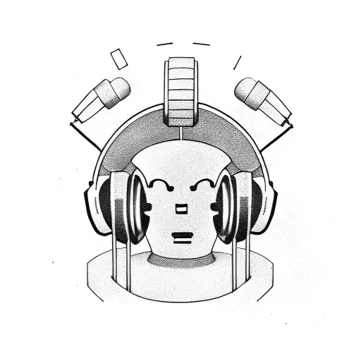 Robot Listening To Lofi Music With Huge Headphones On