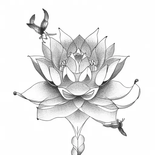 Mother Daughter With Lotus