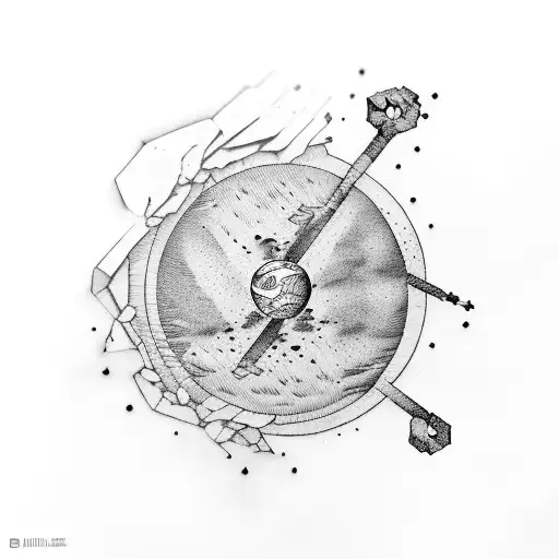 A Mix Between Atlas And Sisyphus Serving Their Punishment Together On The Same Stone Stone Slab