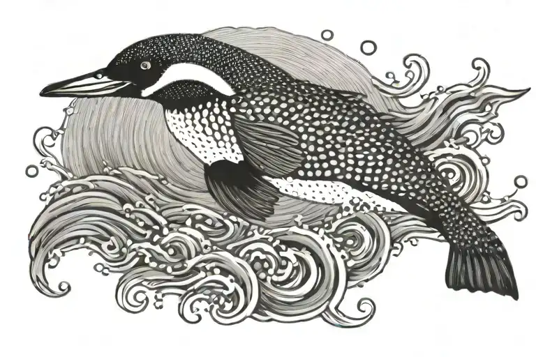 Loon And Water Waves