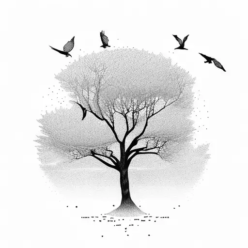Tree With Birds No Leafs