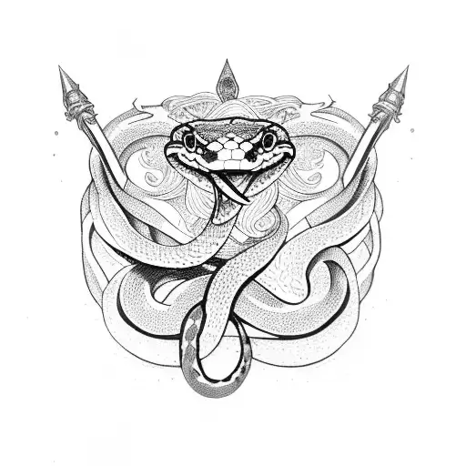 Dagger With Snake Wrapped Arount It