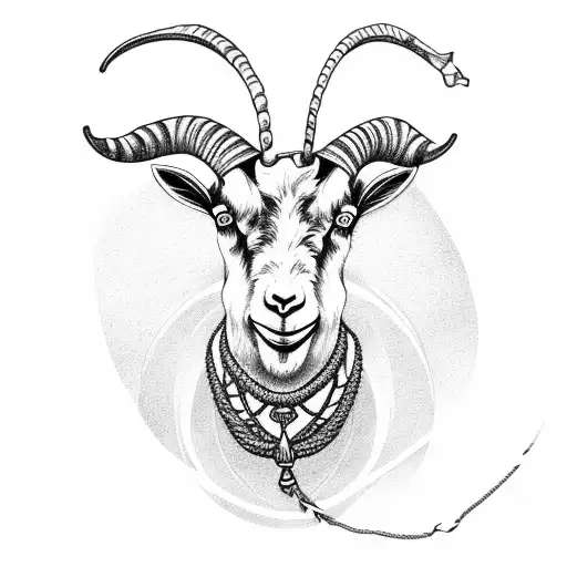 Goat With A Cuban Link In His Neck