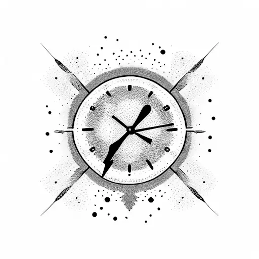 Clock With Crow Surrounded By Dead Tree