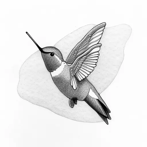 Simple Hummingbird With Caitlin And Brady's Name In It