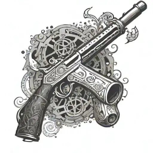 Intricate Broken Rifle Symbol Symbolizing Antimilitarism And Peace