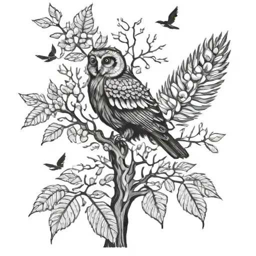 Pecan Tree 5 Martin Birds 1 Raven 1 Owl