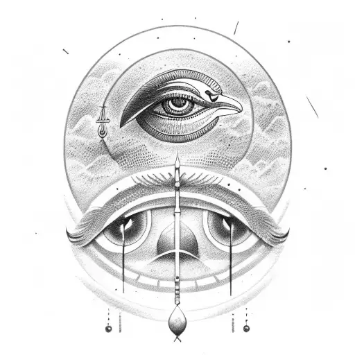 Horus Eye Hieroglyphics Background
