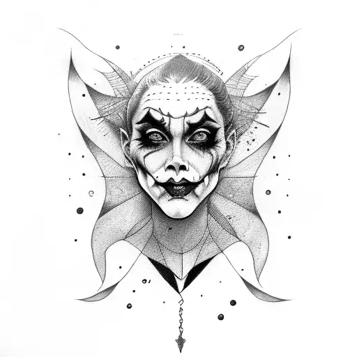 Femme Joker Pleurant Du Sang