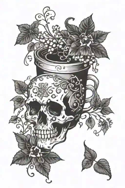 Gemini Books Coffee Skull Vines