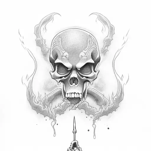 Grim Reaper With Orange Flames