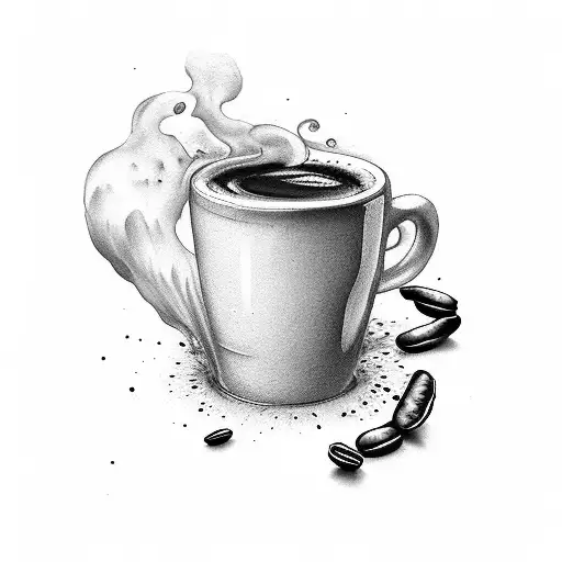 Hot Steamy Espresso Bean As A Coffee Mug