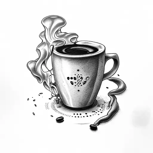 Hot Steamy Espresso Bean As A Coffee Mug