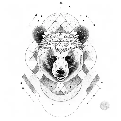 Ursa Minor With Baby Bear Overlay