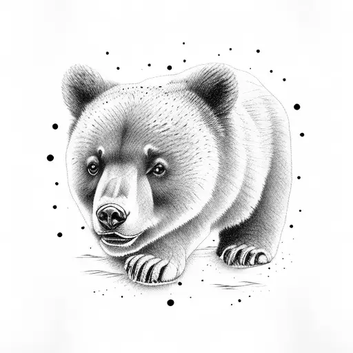Ursa Minor With Walking Baby Bear Overlay