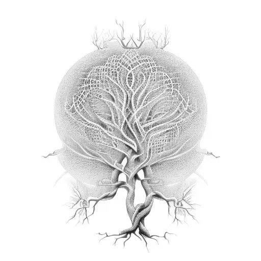 An Intricately Designed Tree Of Life With Roots Resembling Tango Dancers