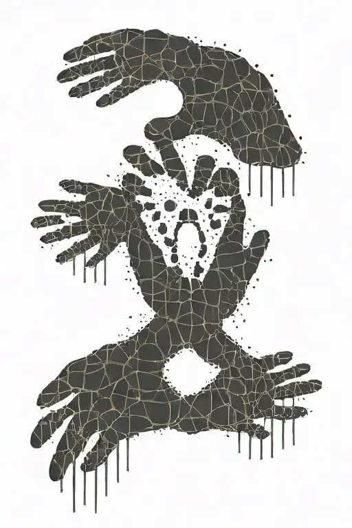 Heartbeat Line With Baby Handprints Forming