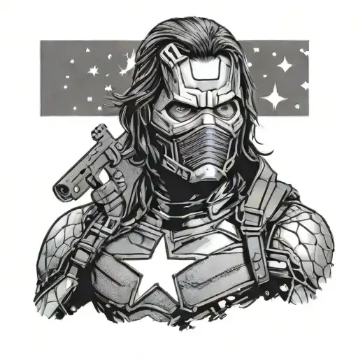 Marvel Winter Soldier In Half Face Mask