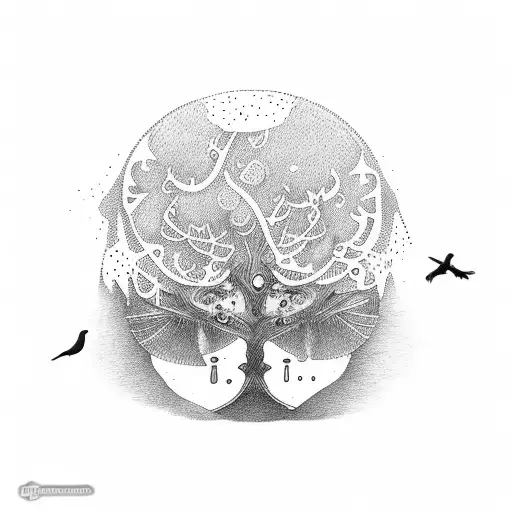 Bird On Branch Tree And Another Bird Flying