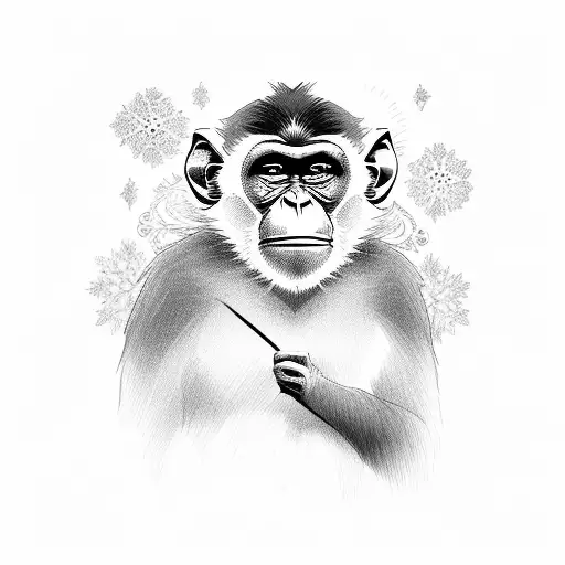 Monkey Wearing Winter Coat