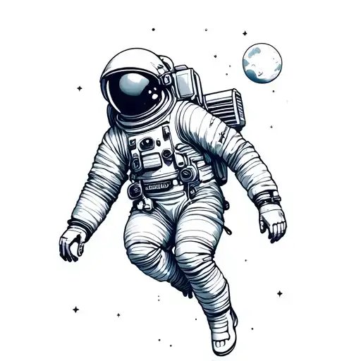 Astronaut Floating In Space