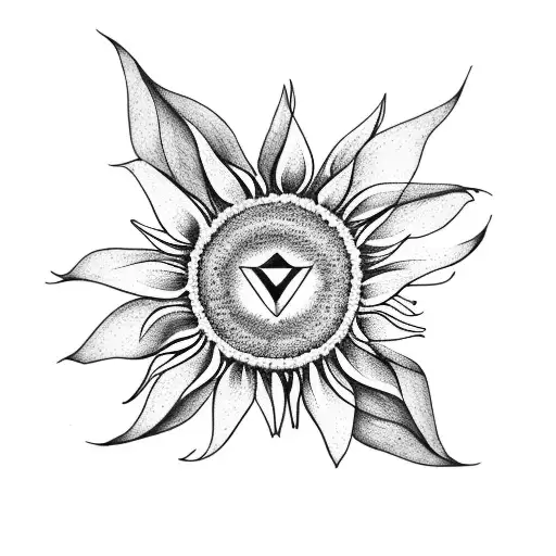 Sunflower With A Triangle