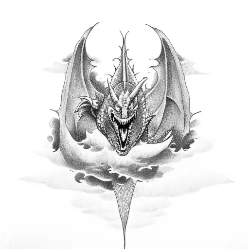 Evil Dragon In The Clouds