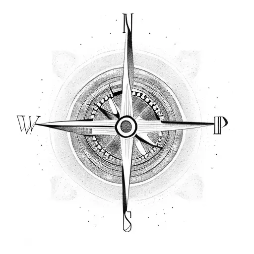 Circle Compass With Nature Inside Hand