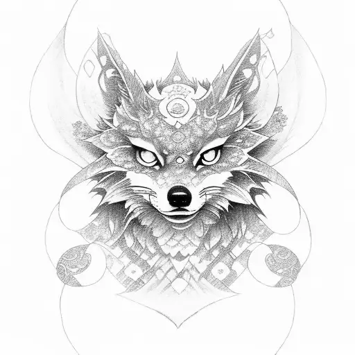 Kitsune With Sakura And Katana