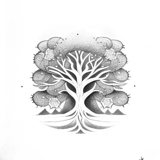 Tree Of Life With The Goddess In Place Of The Trunk