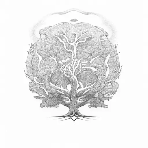 Tree Of Life With The Goddess In Place Of The Trunk