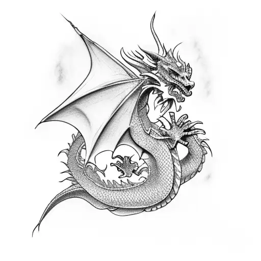 Dragon With Aeroplane