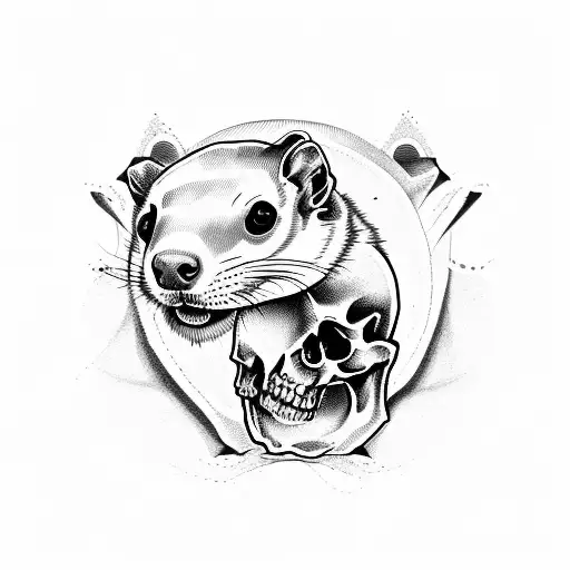 Ferret And Skull