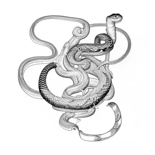 Sthetoscope With Snake Bitting Heart