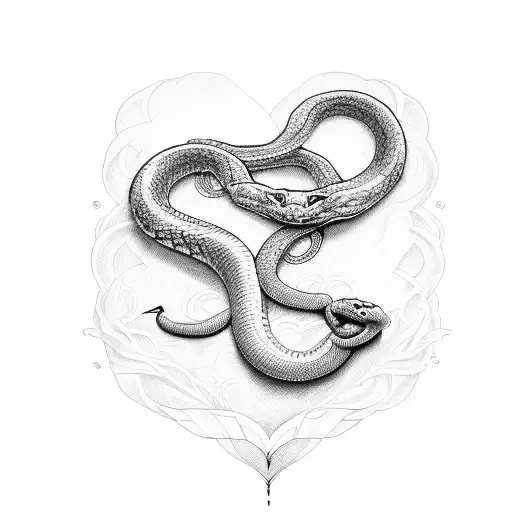 Snake Wrapping Up A Heart