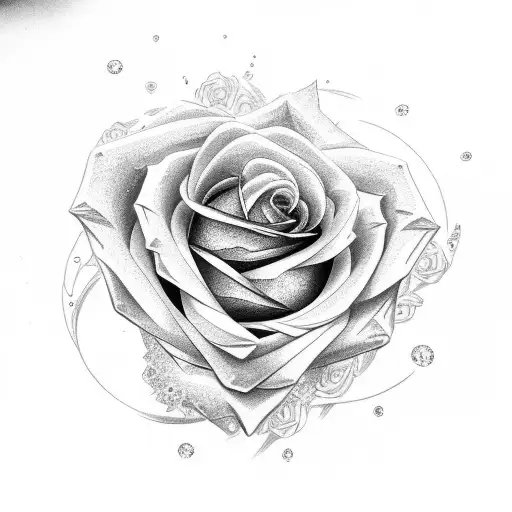 Rose And Diamond Birthstone