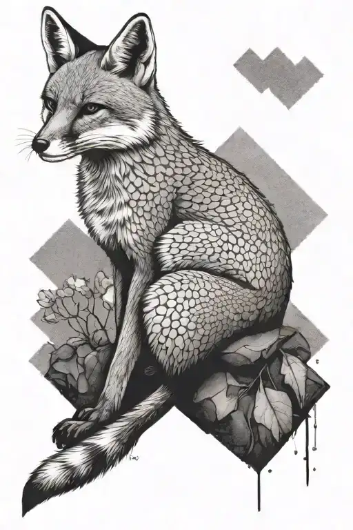 Grey Fox Sitting