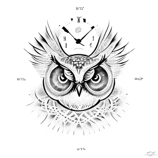 Owl And Sand Clock