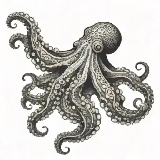 Octopus Tentacles In A Row From Bottom To Top