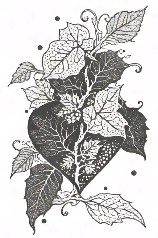 A Leaf Tree Growing Out Of A Heart Made