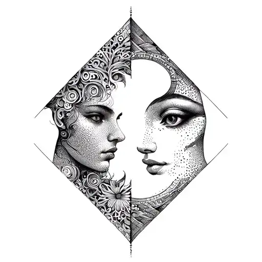 Gemini And Aquarius Patern Geometrical