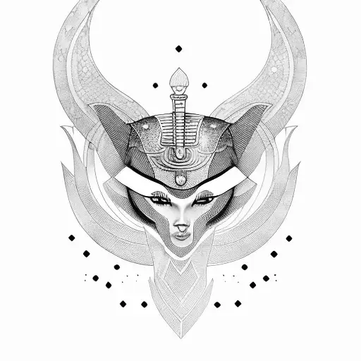 Merge Egyptian And Nordic Symbols In A Black And Gold