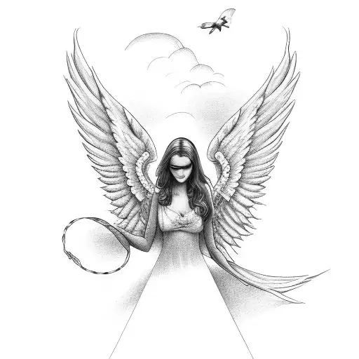 Angel Leaving With A Bundle