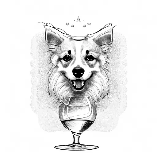 Dog Holding Wine Glass