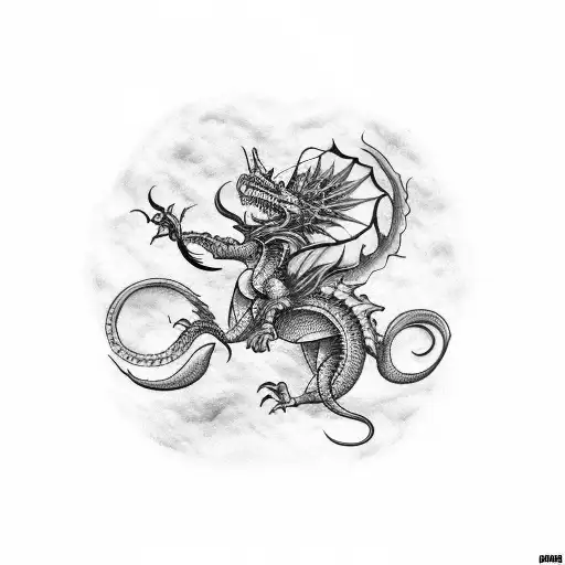 Back Tatto Scorpioo And Dragon