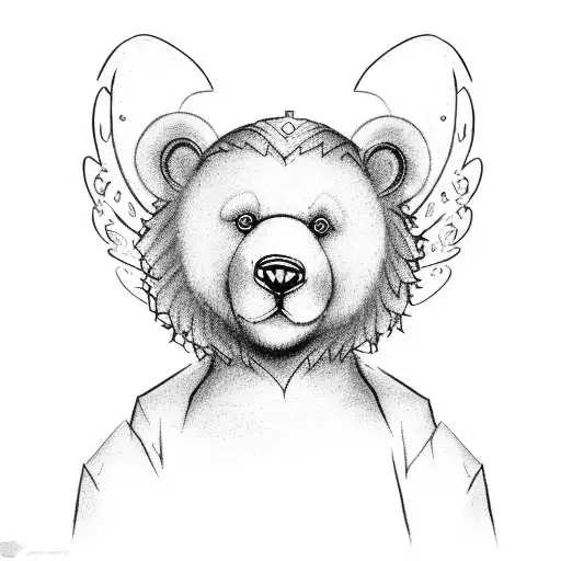 Teddy Bear With Neclace And Angel Wings